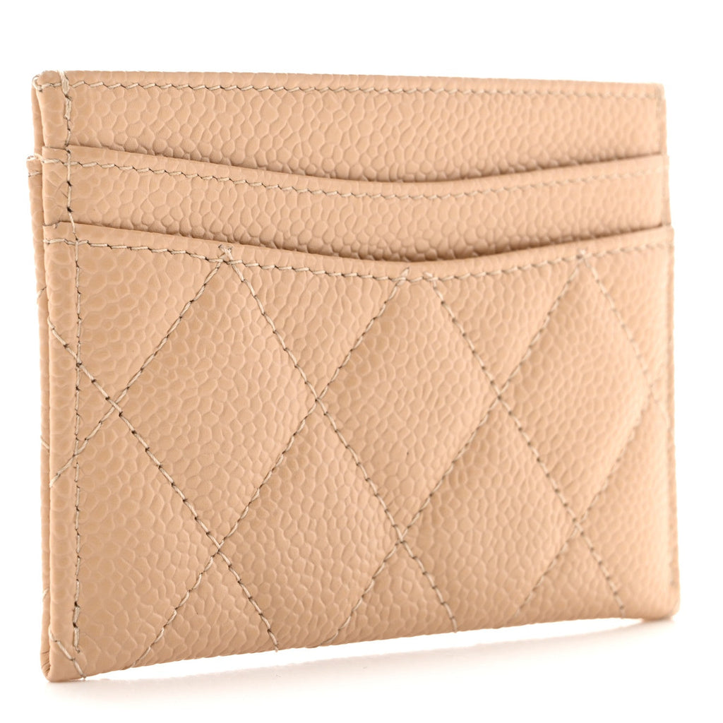 Caviar Quilted  Holder Beige