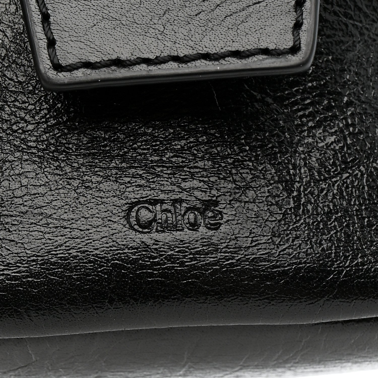 Shiny Calfskin Camera Crossbody Black