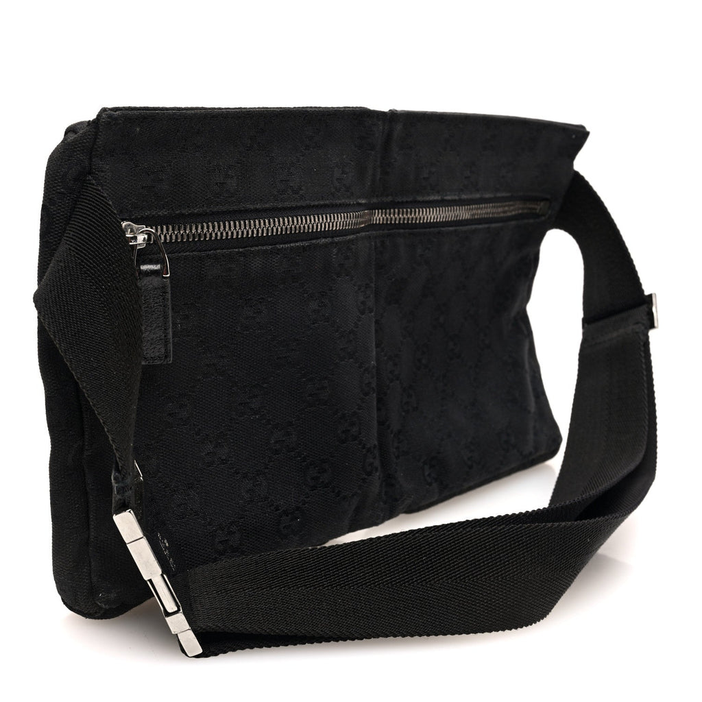 GG Monogram Double Pocket Belt Bag Black
