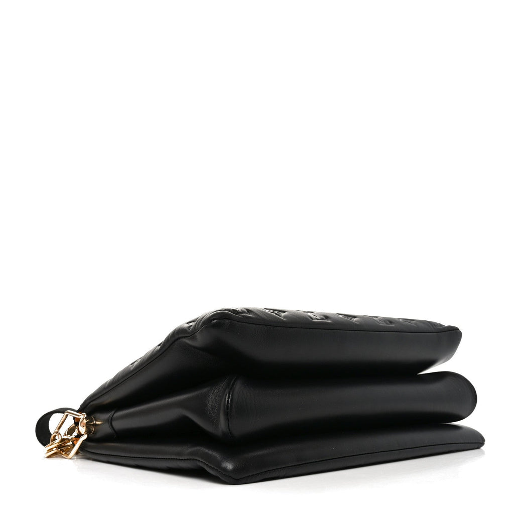 Lambskin Embossed Monogram Coussin MM Black