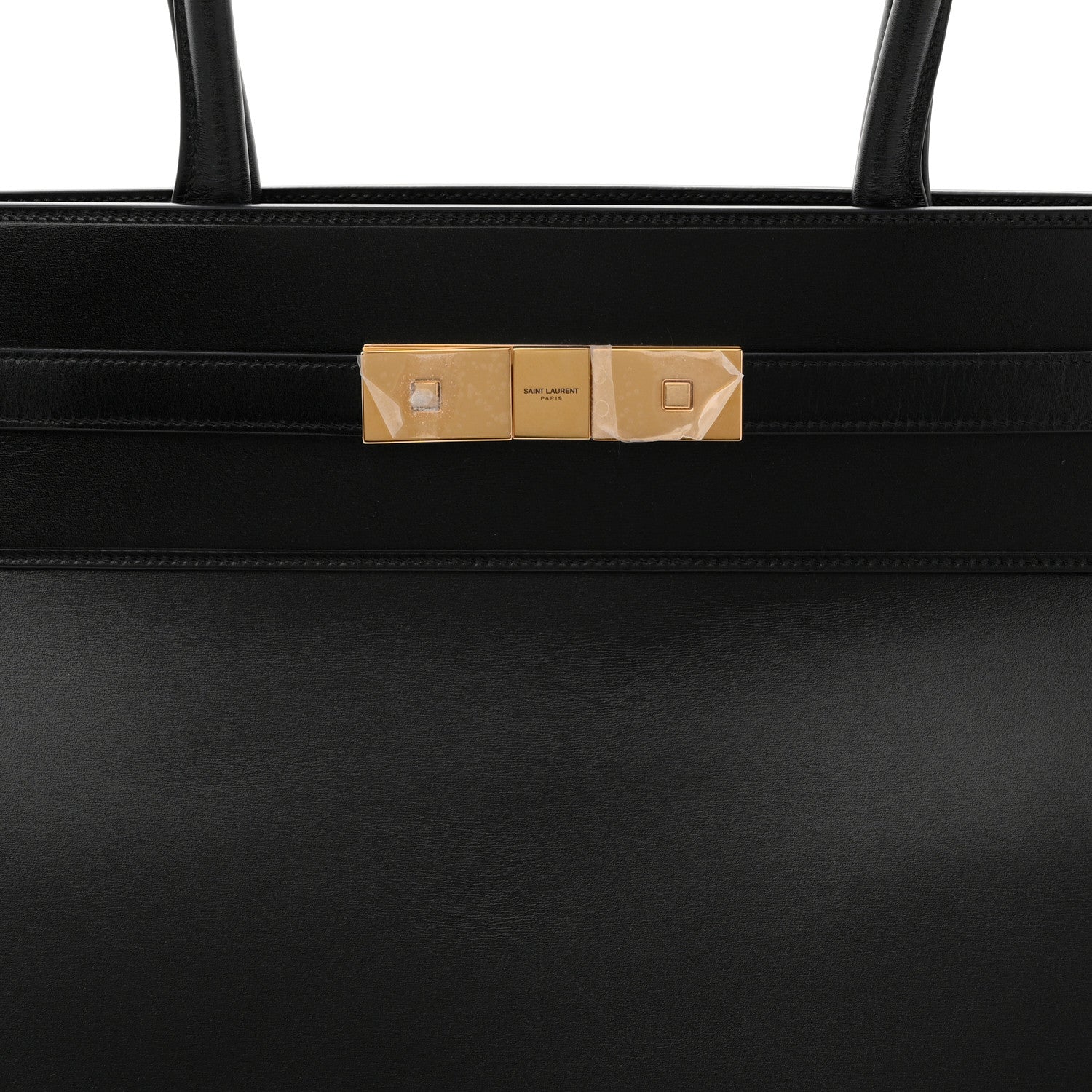 Smooth Calfskin Manhattan North South Shopper Tote Black