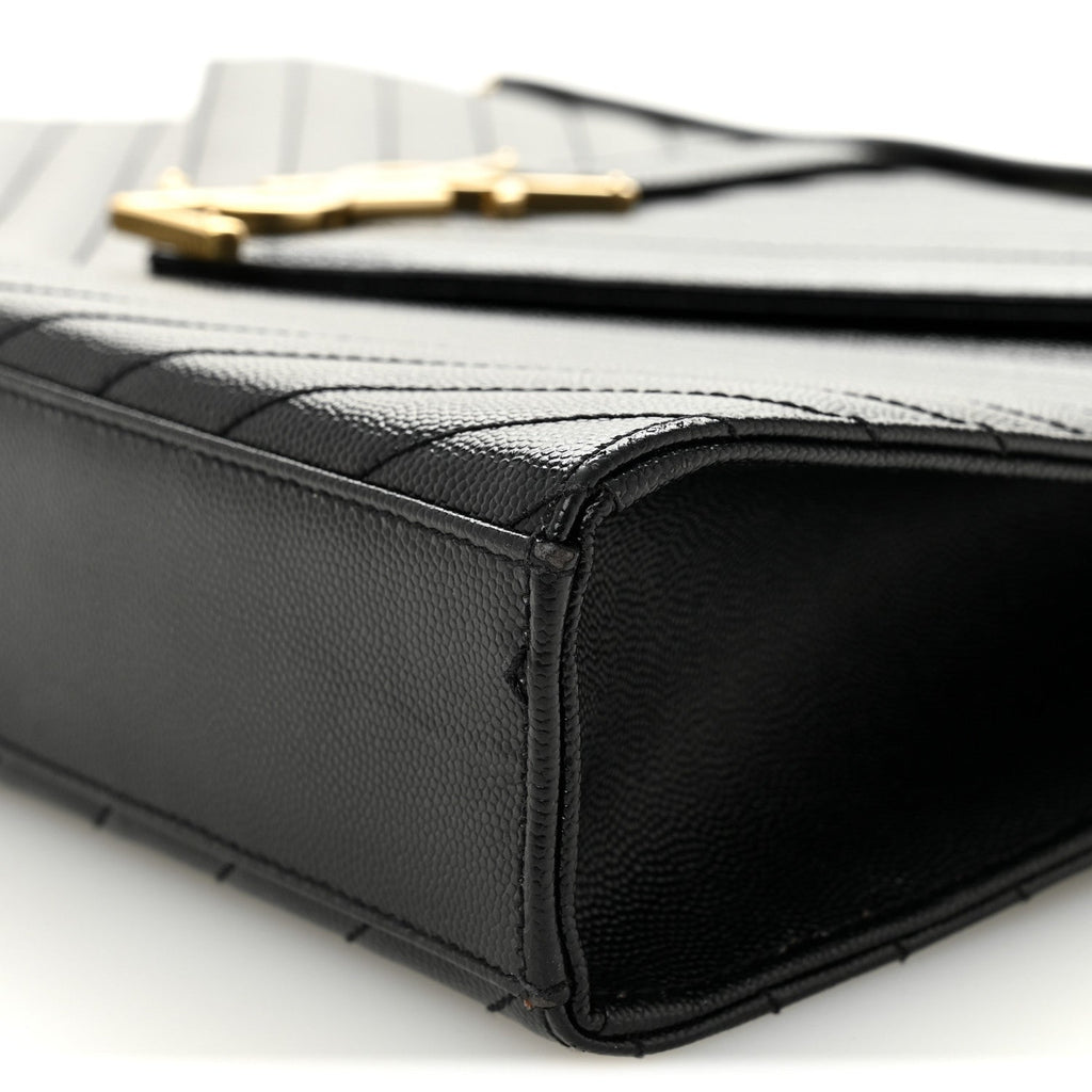 Grain De Poudre Matelasse Chevron Large Monogram Satchel Black