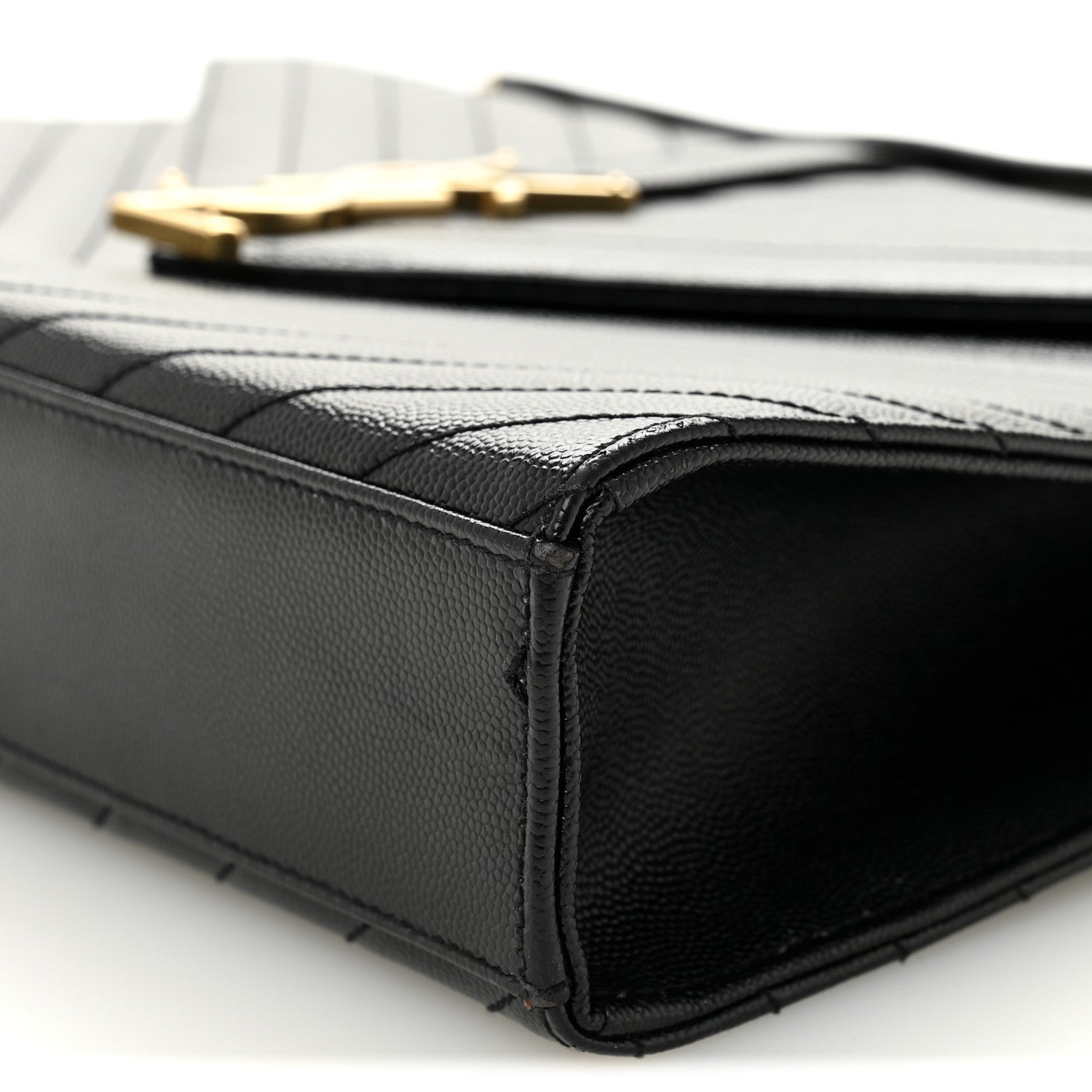Grain De Poudre Matelasse Chevron Large Monogram Satchel Black