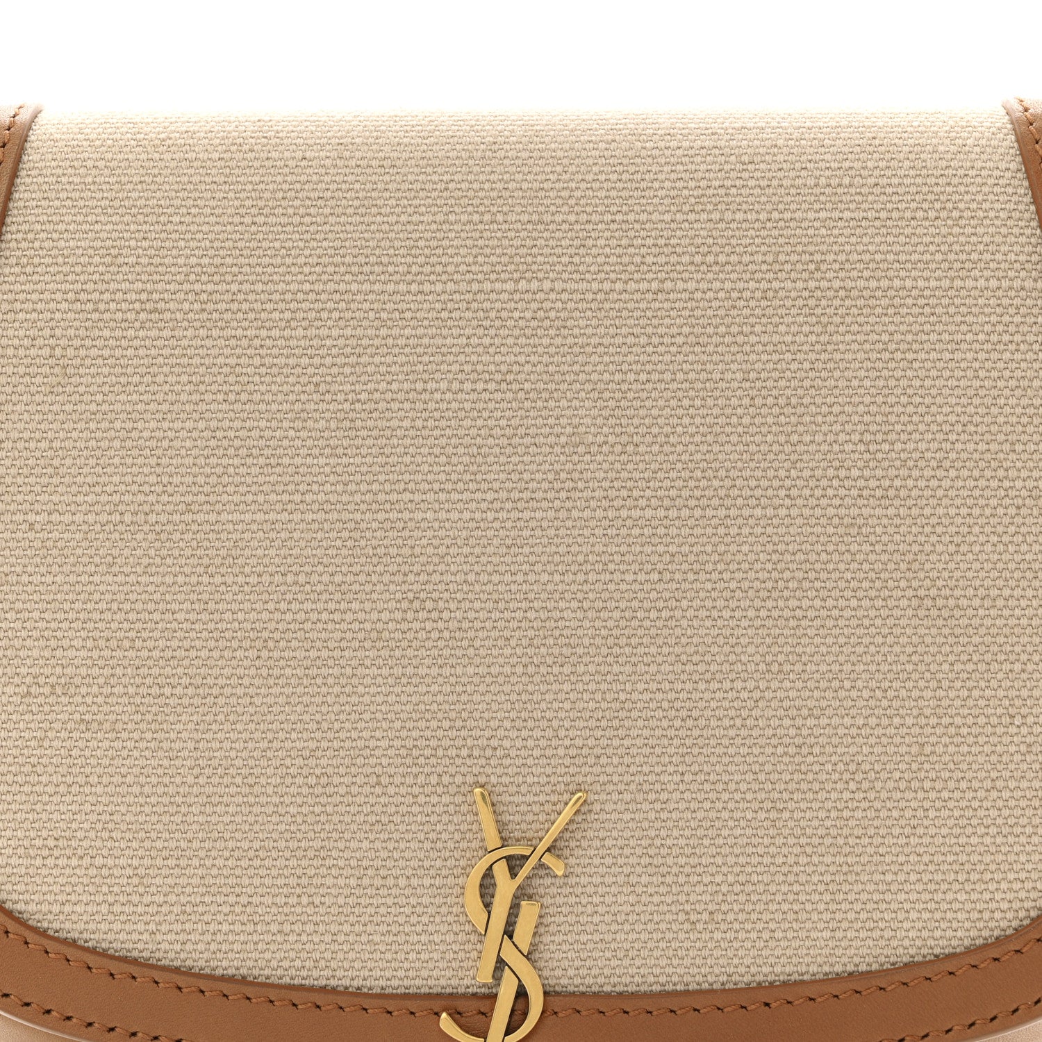 Canvas Calfskin Mini Voltaire Top Handle Bag Natural Tan
