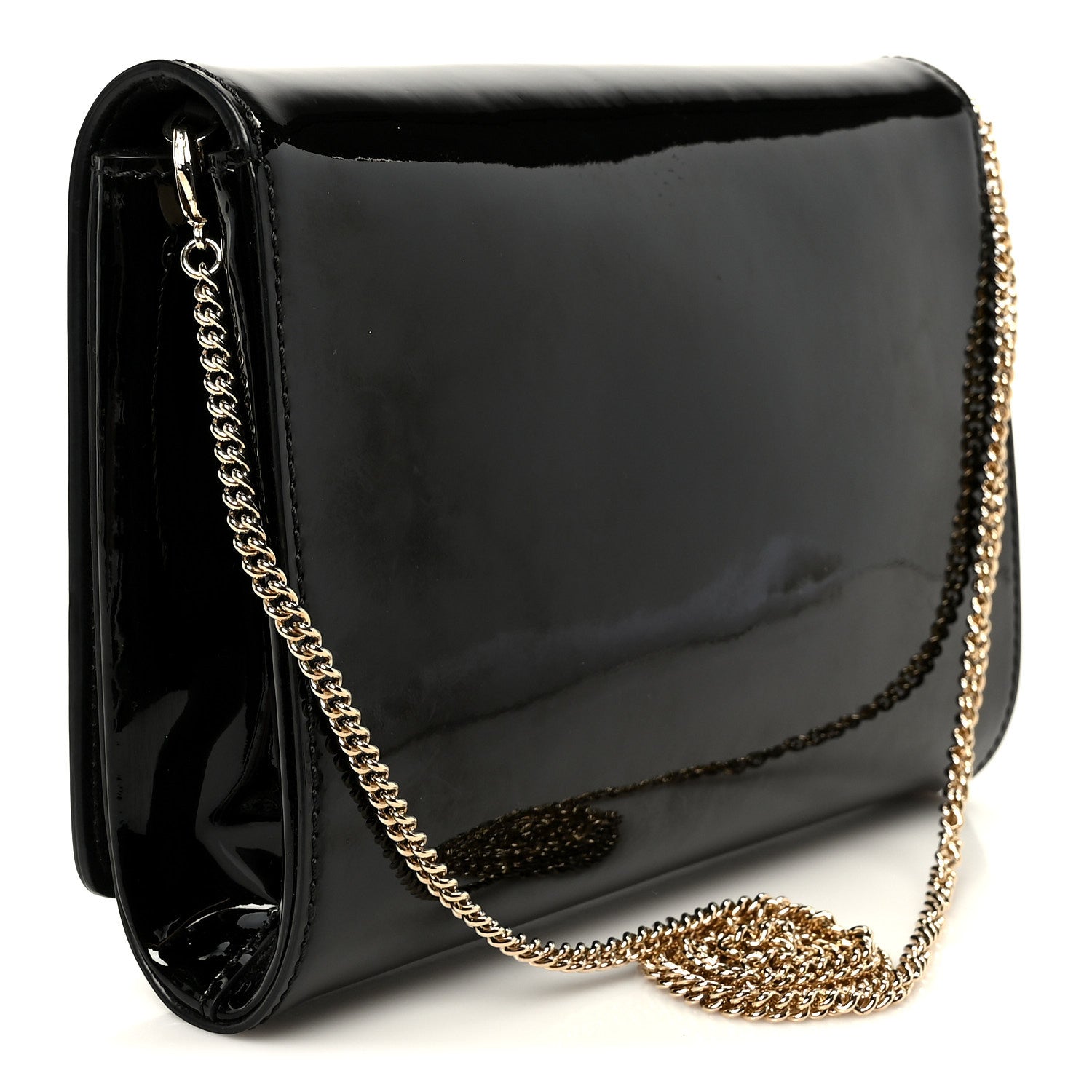 Patent Palazzo Medusa Chain Evening Bag Black