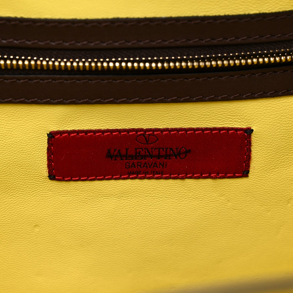 Calfskin Colorblock Mime Single Handle Bag Cream Burgundy Multicolor
