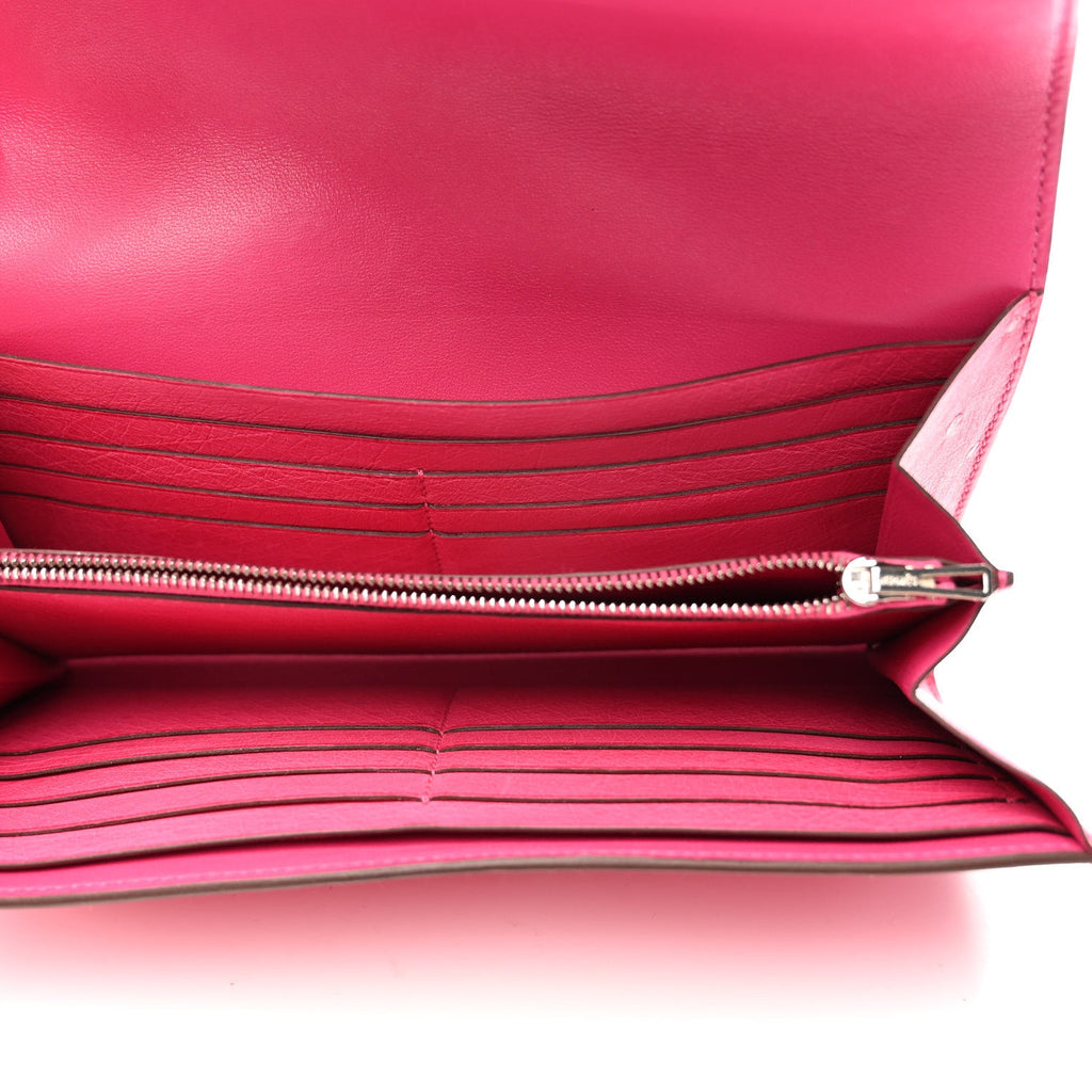 Ostrich Constance Long Wallet Rose Tyrien