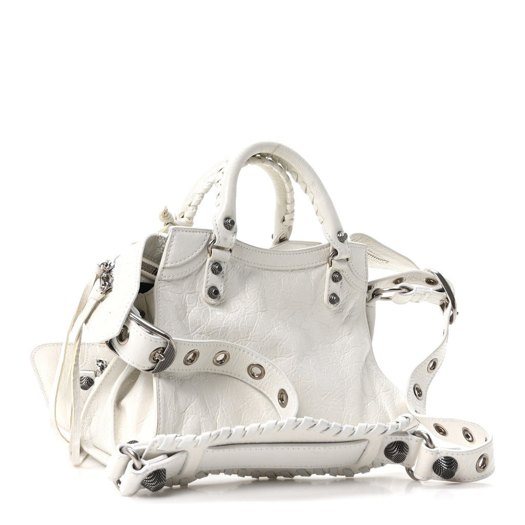 Agneau Arena Neo Cagole Handbag XS Optic White