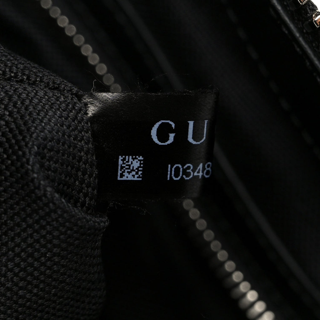 GG Supreme Monogram Appia Calfskin Web Flat Messenger Bag Black Grey