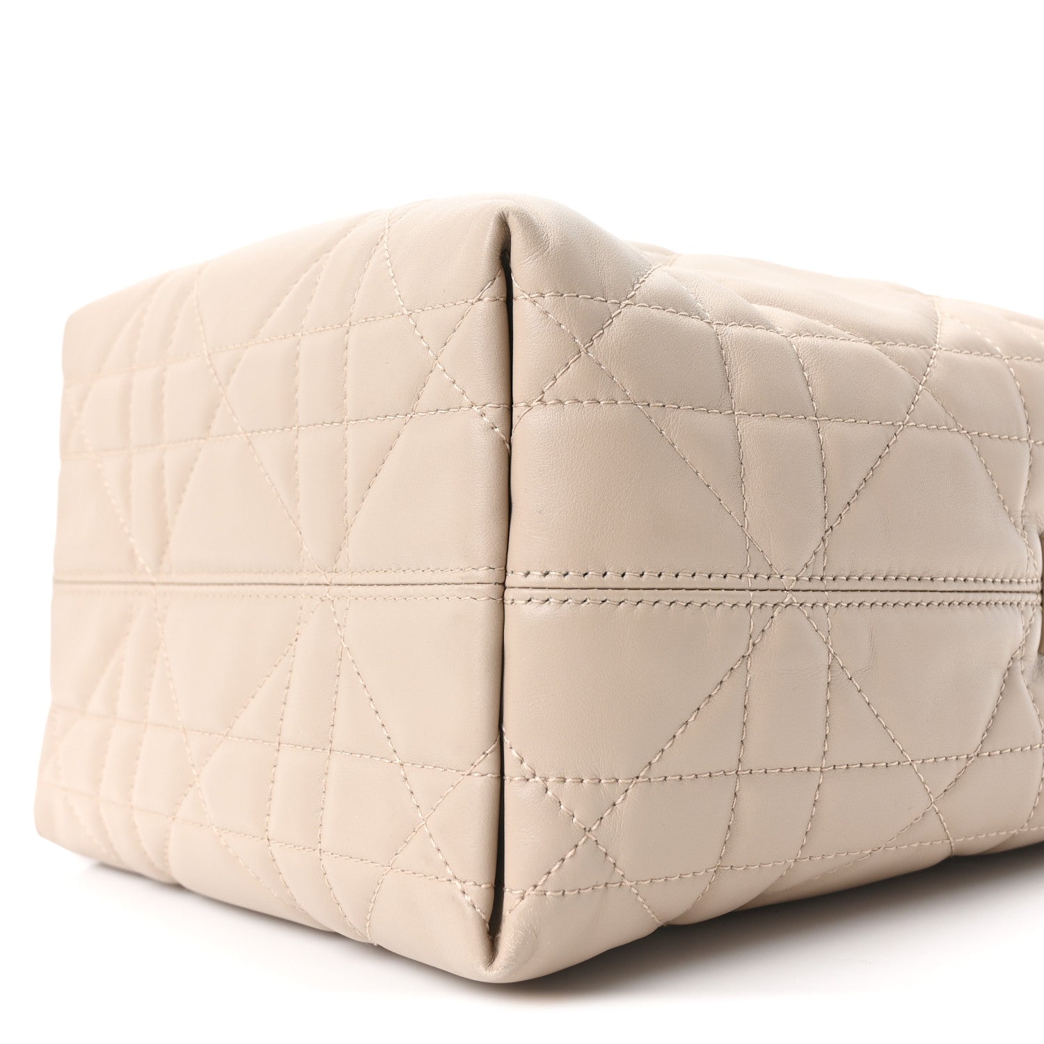 Calfskin Macrocannage Small Toujours Vertical Tote Powder Beige
