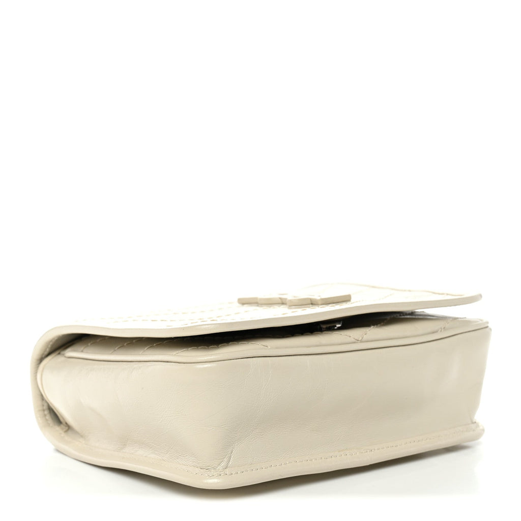 Crinkled Calfskin Matelasse Monogram Niki Chain Wallet Crema Soft