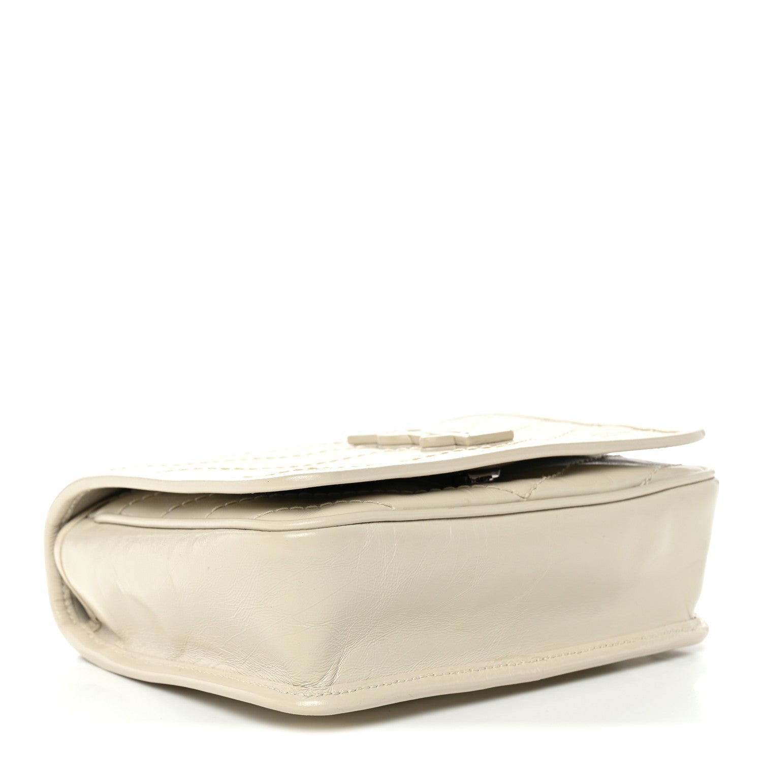 Crinkled Calfskin Matelasse Monogram Niki Chain Wallet Crema Soft