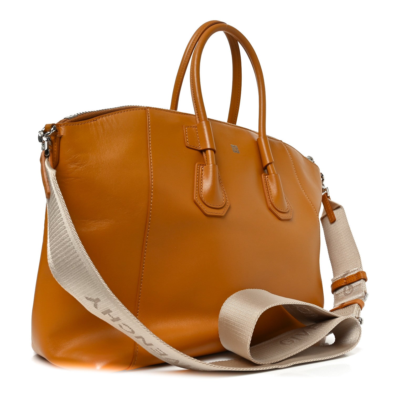 Box Calfskin Antigona Sport Top Handle Bag Pumpkin