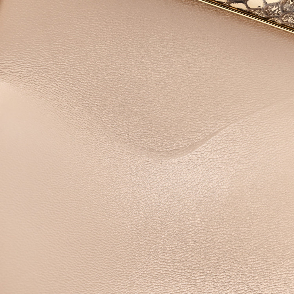 Shiny Nappa Snakeskin Small Fendi First Rosa Confetto Cipria