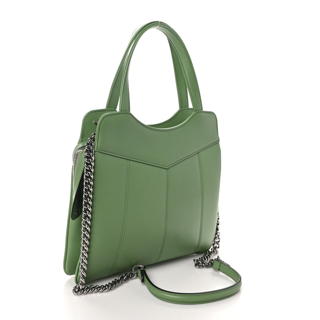 Senna Calfskin Petite GG Small Tote Bag Green Soil Grass