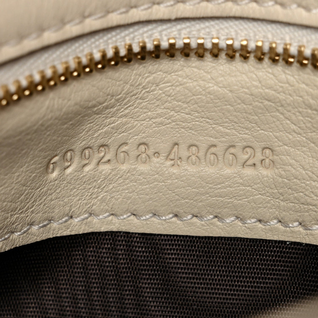 Roxy Calfskin Blondie Chain Shoulder Flap Bag Mystic White