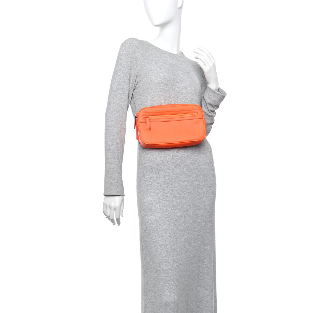 Rubber Effect Monogram GG Belt Bag New Orange Fluo