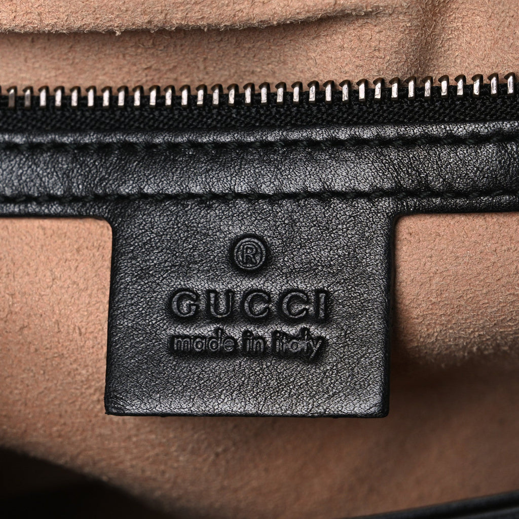 Calfskin Matelasse Small GG Marmont Shoulder Bag Black