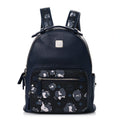 Calfskin Visetos Floral Leopard Klassik Small Stark Backpack Blue Black
