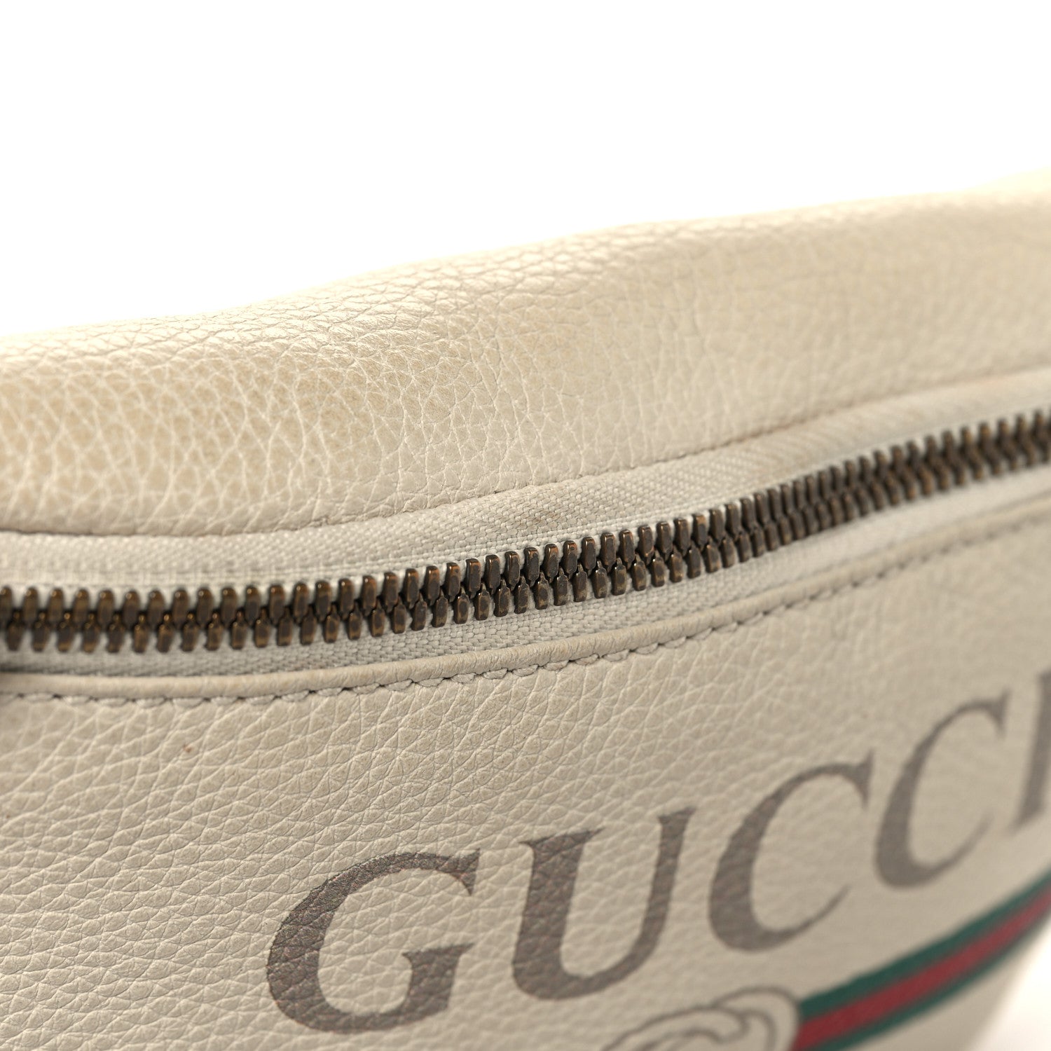 Grained Calfskin Small Logo Belt Bag White