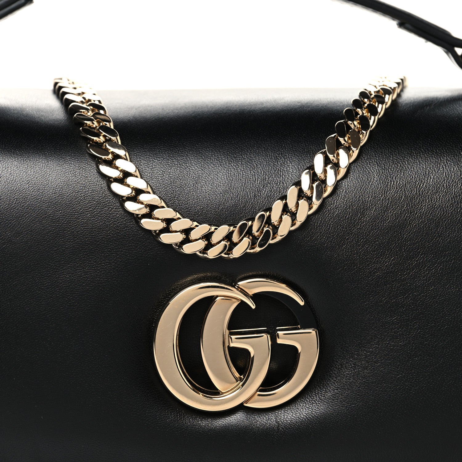 Lambskin Small GG Milano Top Handle Shoulder Bag Black