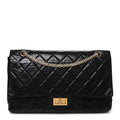 Aged Calfskin Quilted 2.55 Reissue 227 Flap Black