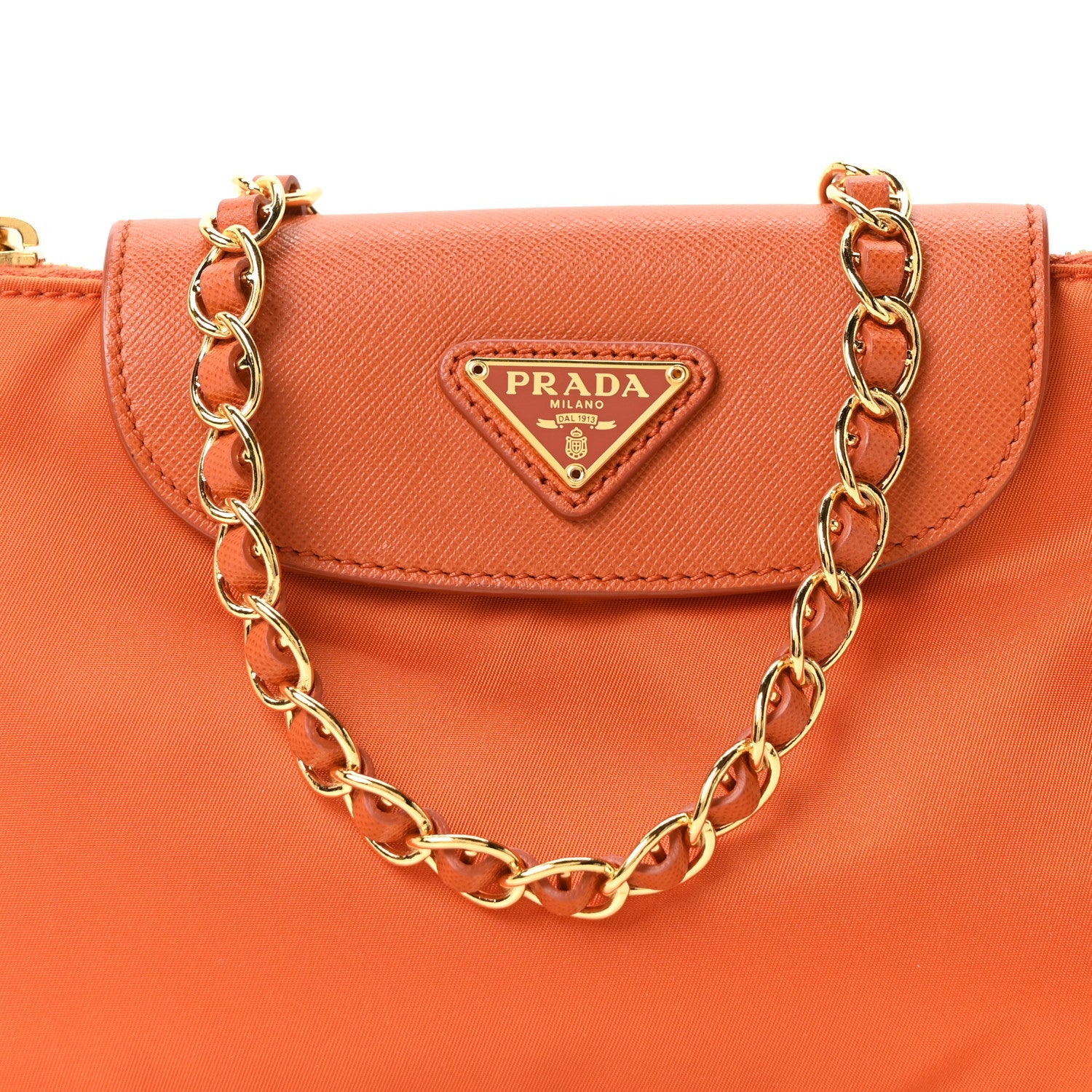 Tessuto Nylon Saffiano Crossbody Bag Papaya