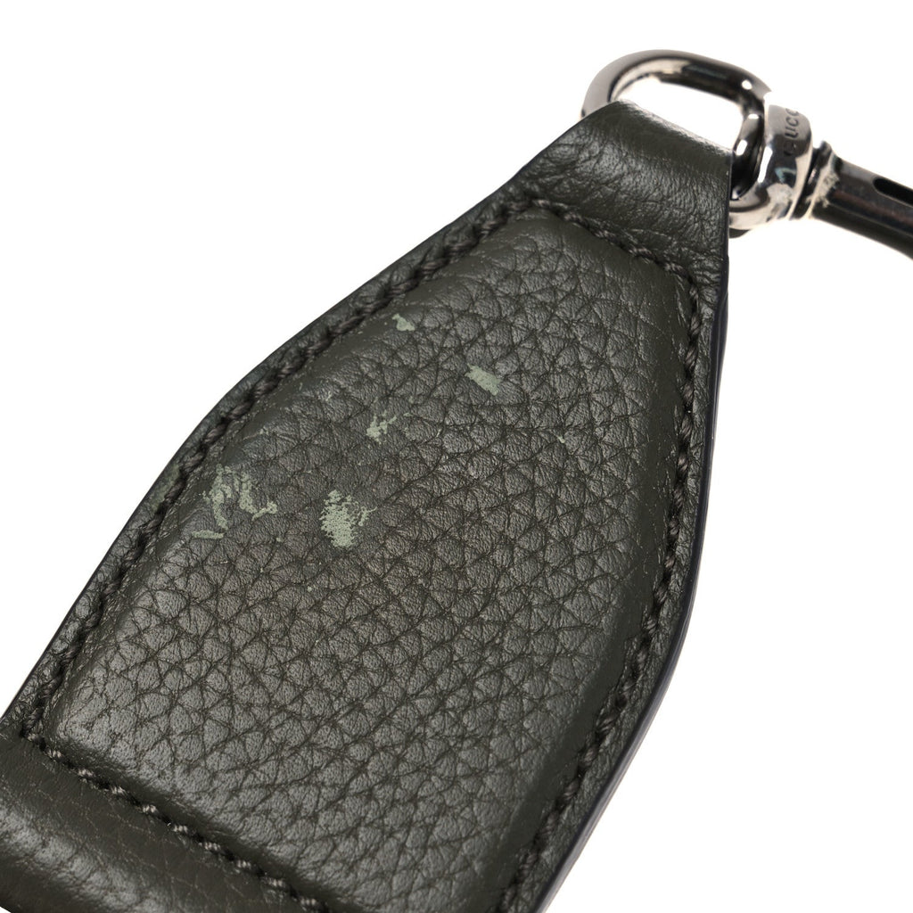 Piuma Calfskin Jumbo GG Embossed Medium Wristlet Messenger Bag Green