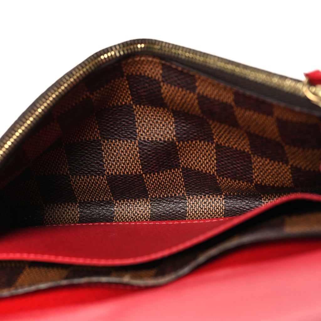 Damier Ebene Emilie Wallet Red
