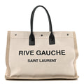 Linen Calfskin Rive Gauche Tote Optic White