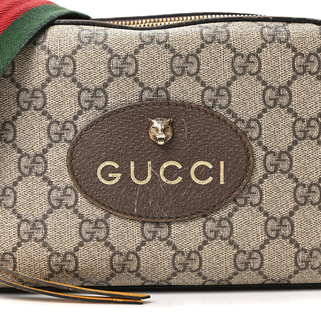 GG Supreme Monogram Web Neo Vintage Shoulder Bag Beige New Acero Crop