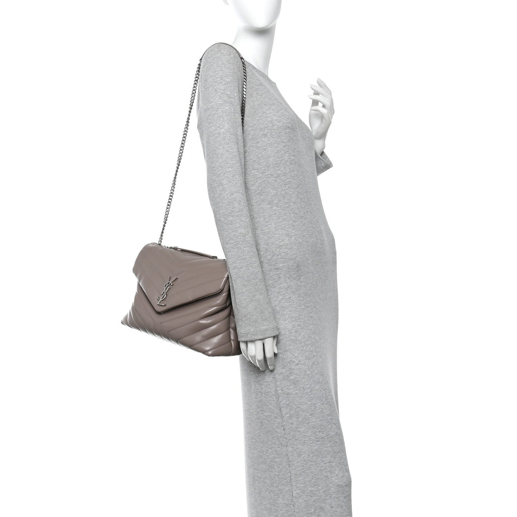 Calfskin Y Quilted Monogram Medium Loulou Chain Satchel Mink