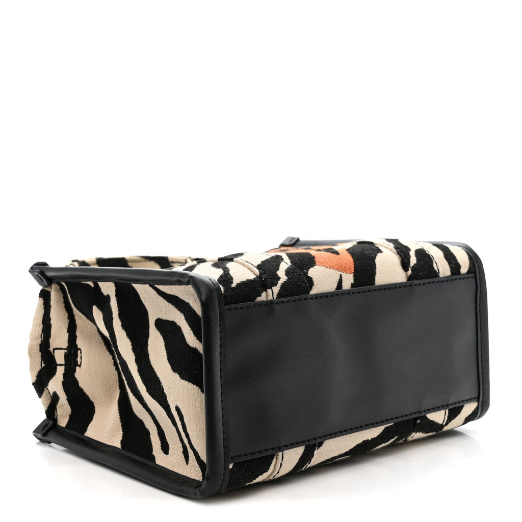 Cotton Canvas Zebra Tiger Print Mini The Traveler Tote Bag