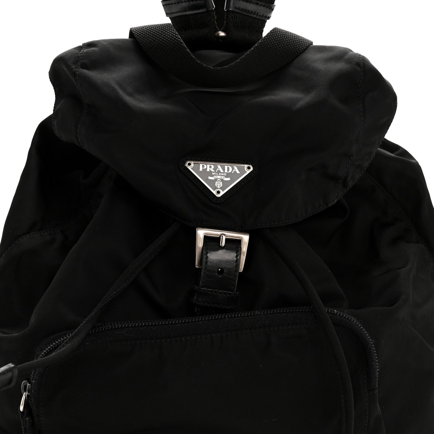 Nylon Vela Single Buckle Backpack  Black