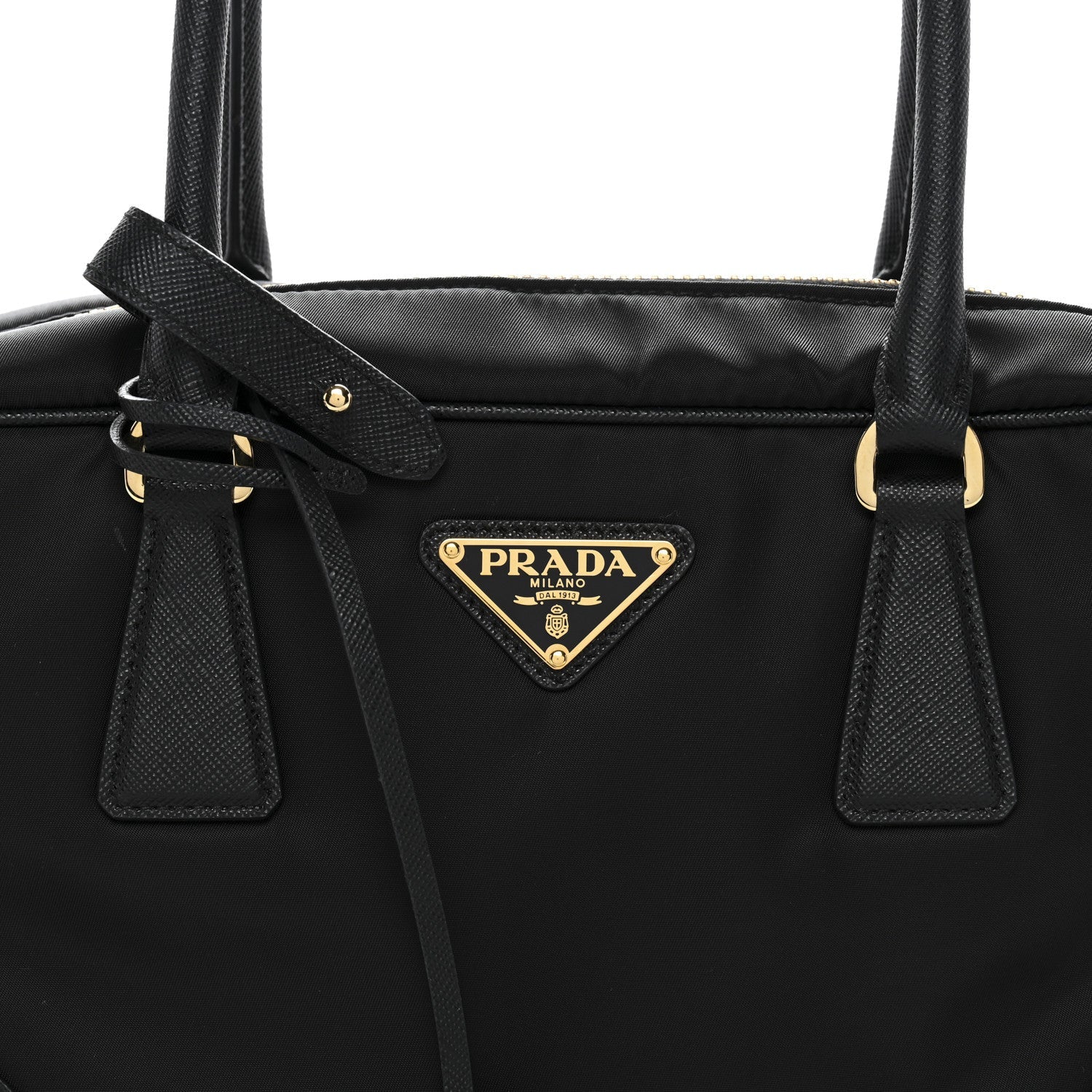 Re-Nylon Saffiano Medium Re-Edition 1978 Two Handle Bag Black