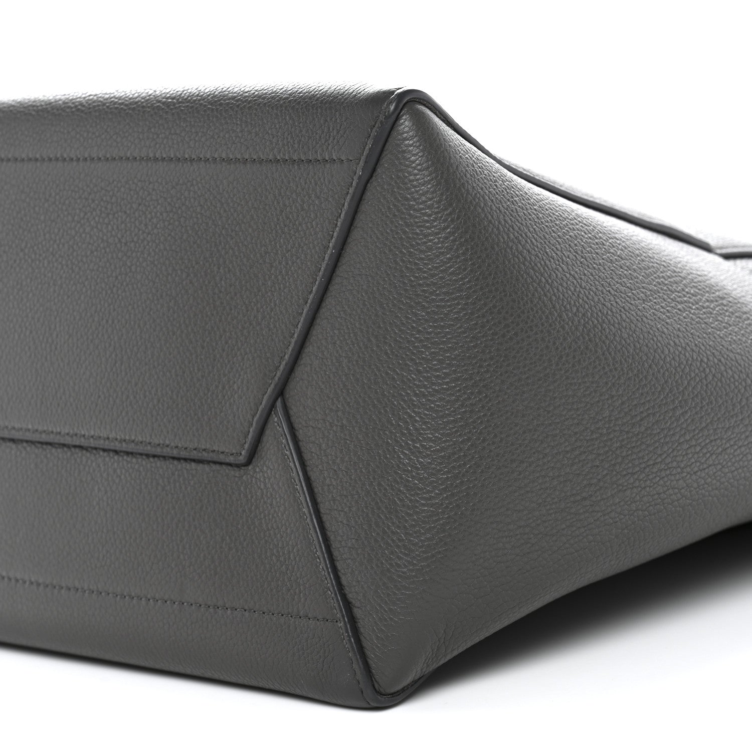 Soft Grained Calfskin Sangle Bucket Bag Grey