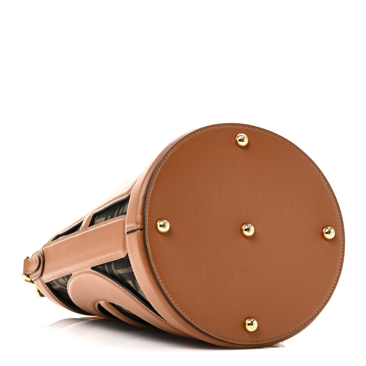 Nylon Vitello King Logo Step Out Bucket Bag Brandy