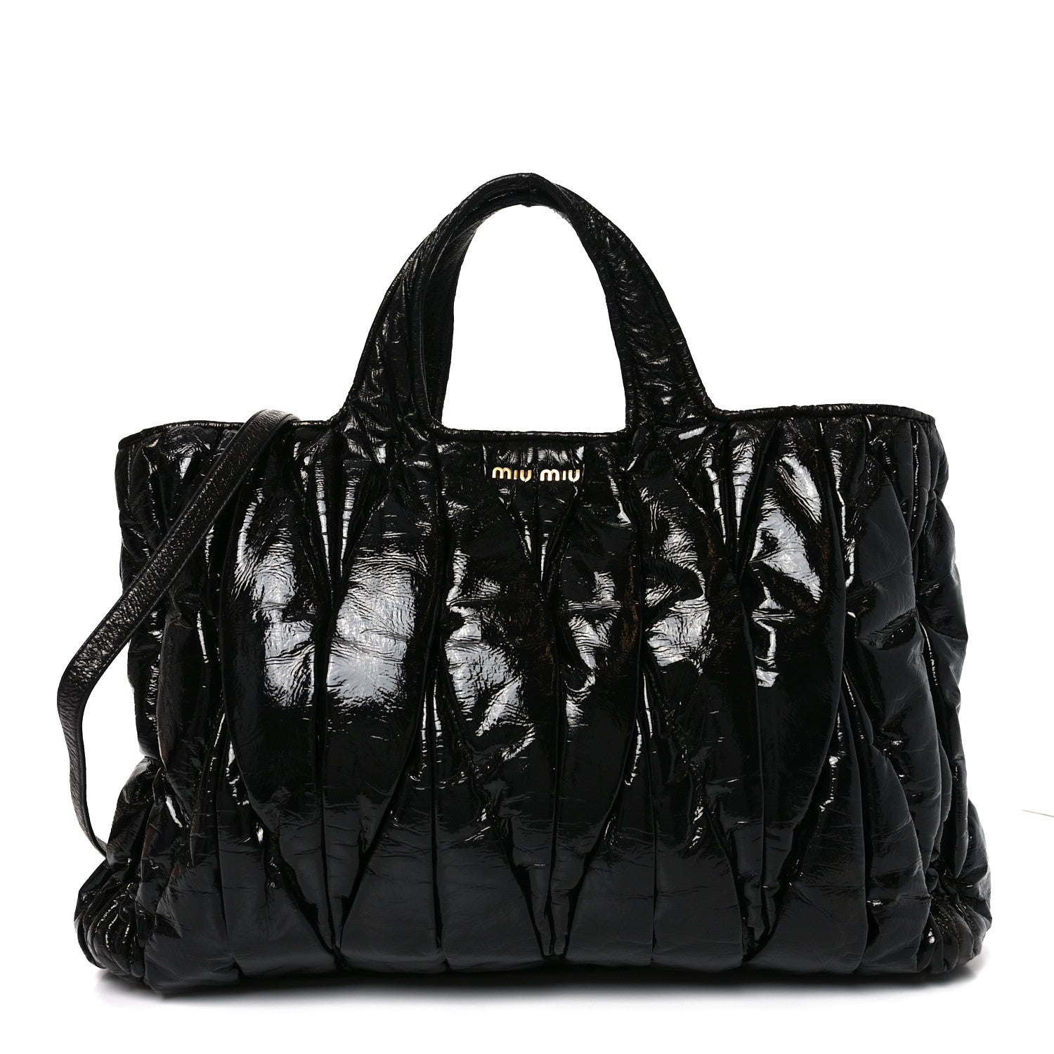 Nappa Matelasse Top Handle Black