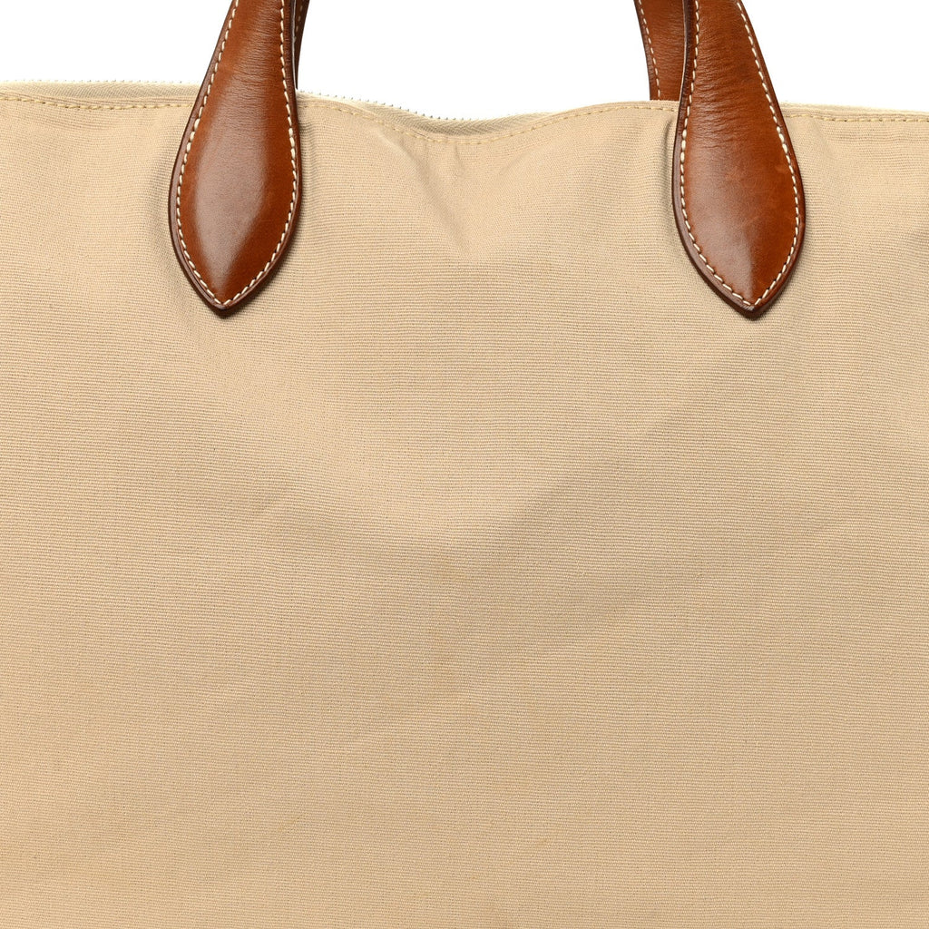 Natural Barenia Canvas Victoria Travel Briefcase Fauve