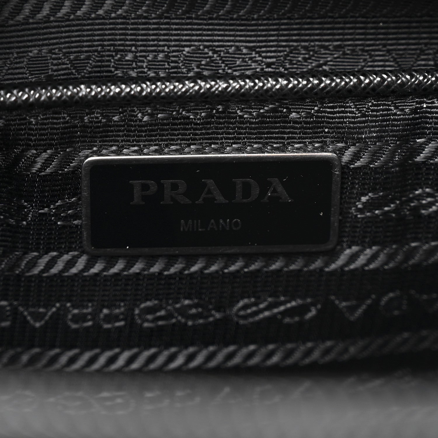Re-Nylon Vela Saffiano Pocket Double Buckle Messenger Shoulder Bag Black