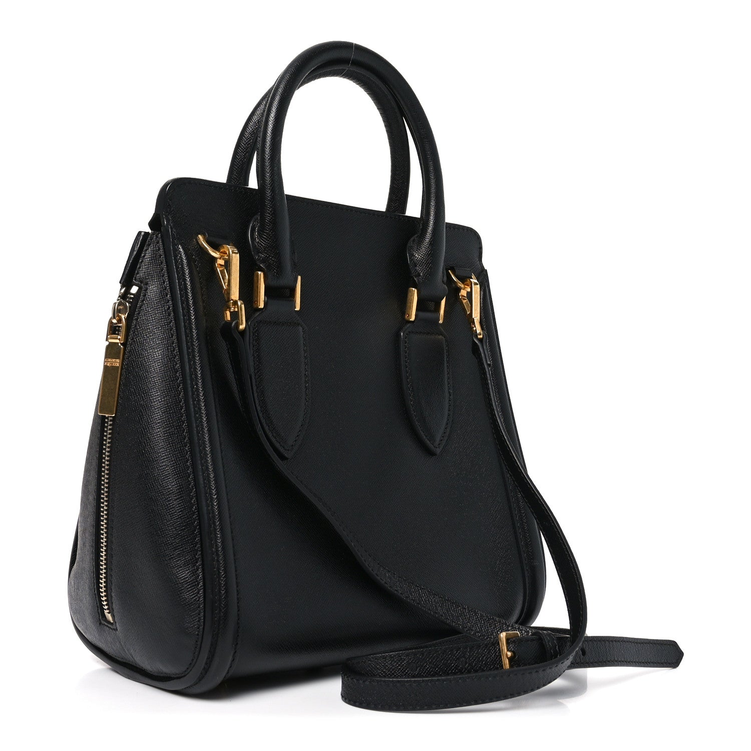 Grained Calfskin Large Heroine Black