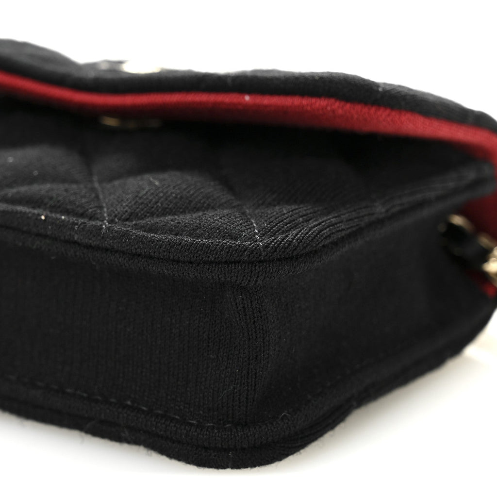 Jersey Quilted Micro Mini Flap Black