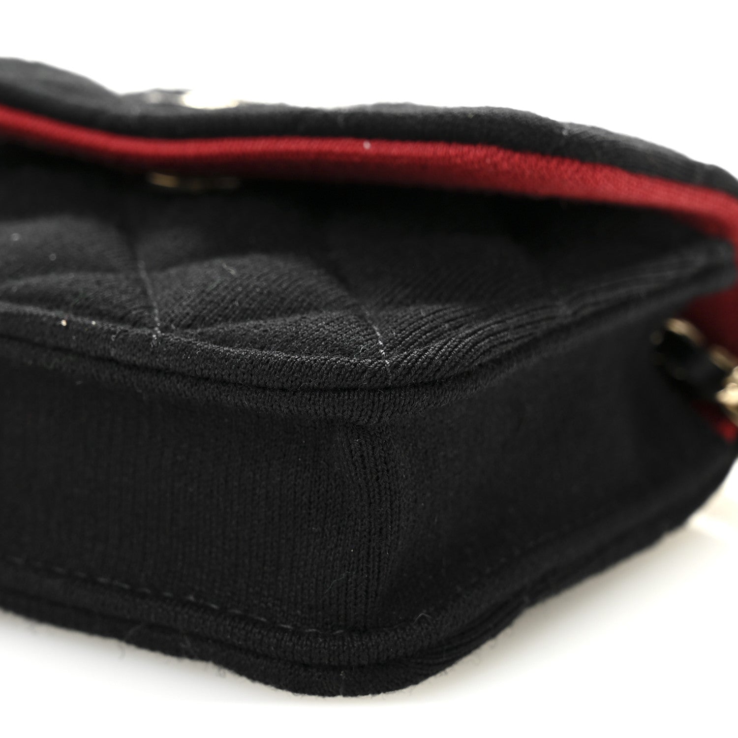 Jersey Quilted Micro Mini Flap Black