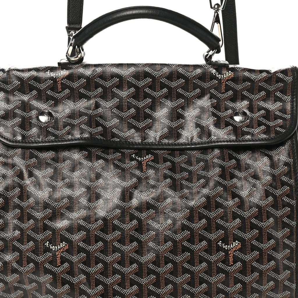 Goyardine Saint Leger Soft Briefcase Backpack Black