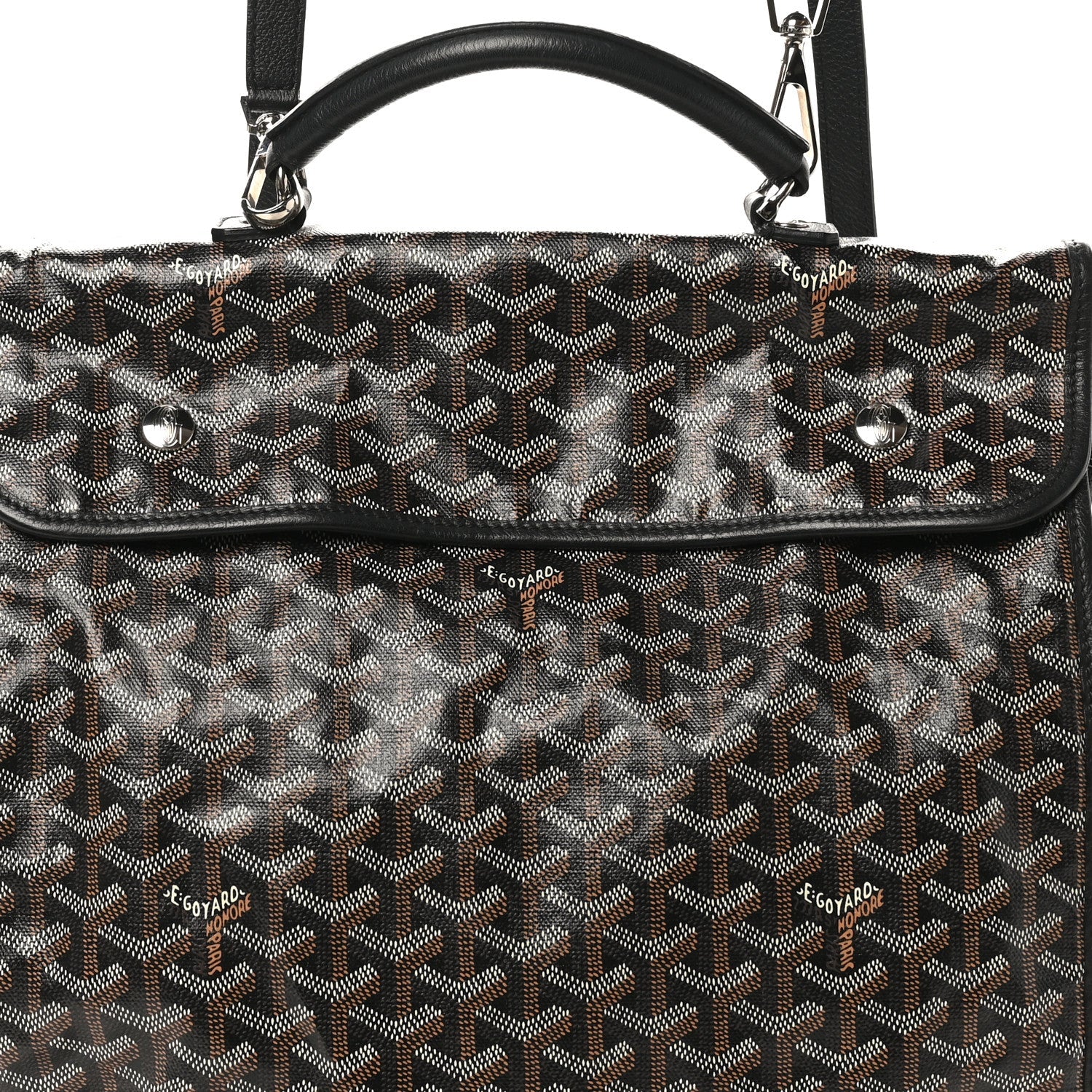 Goyardine Saint Leger Soft Briefcase Backpack Black