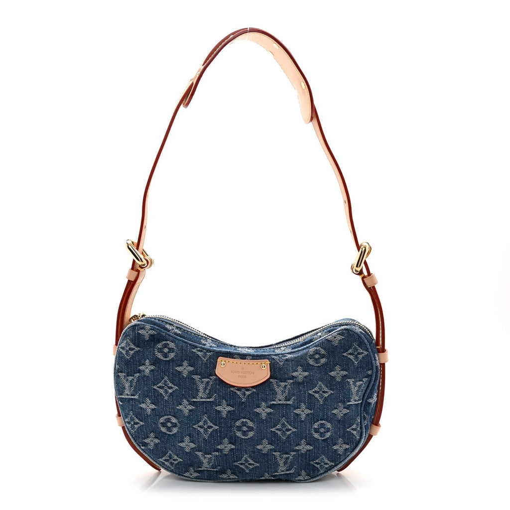 Monogram Denim Croissant MM Blue