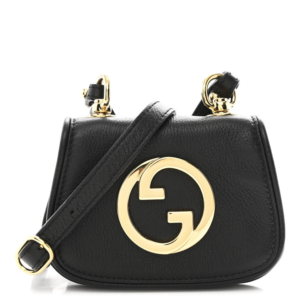 Roxy Calfskin Mini Blondie  Case Wallet with Strap Shoulder Black
