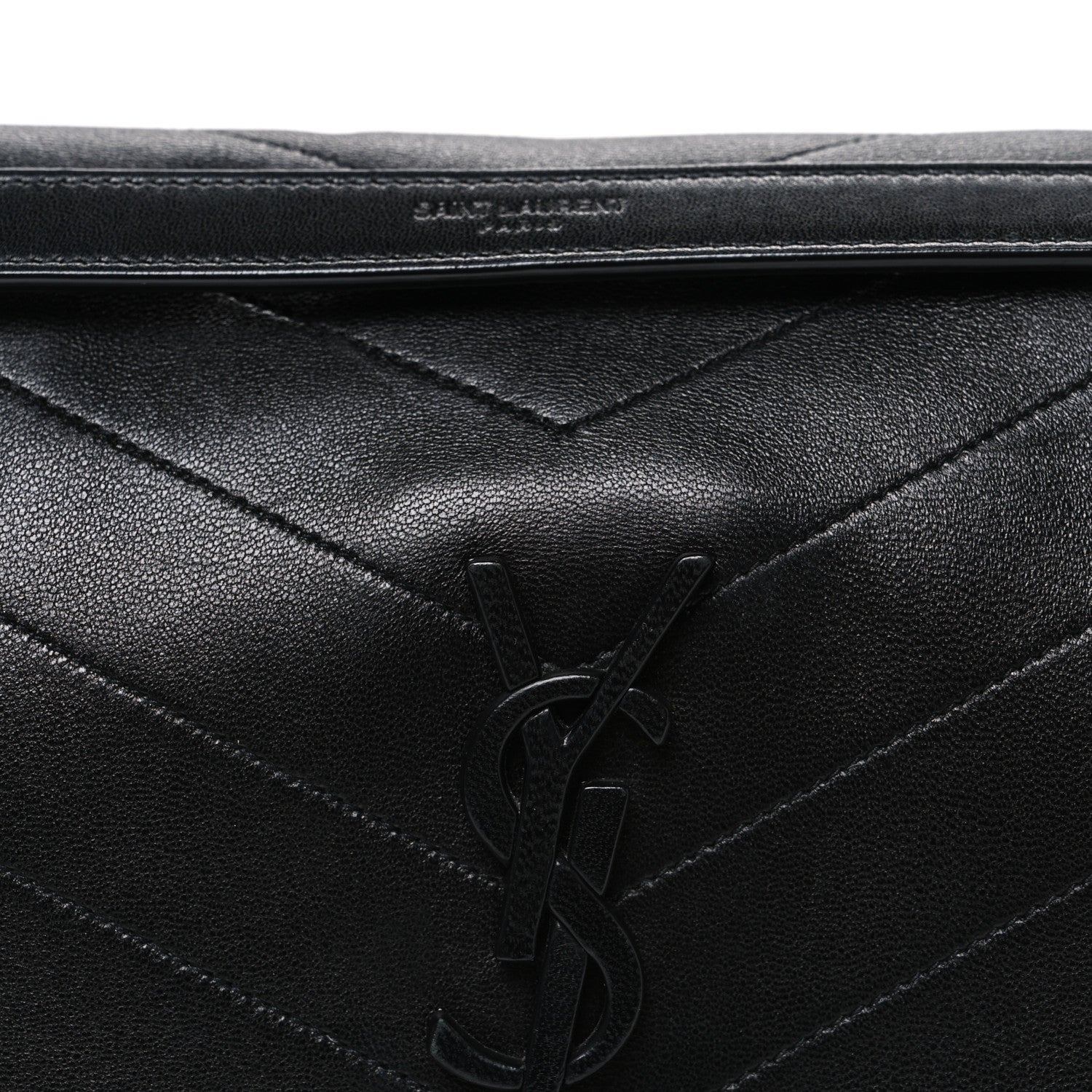 Crinkled Calfskin Matelasse Monogram Medium Niki Chain Satchel Black