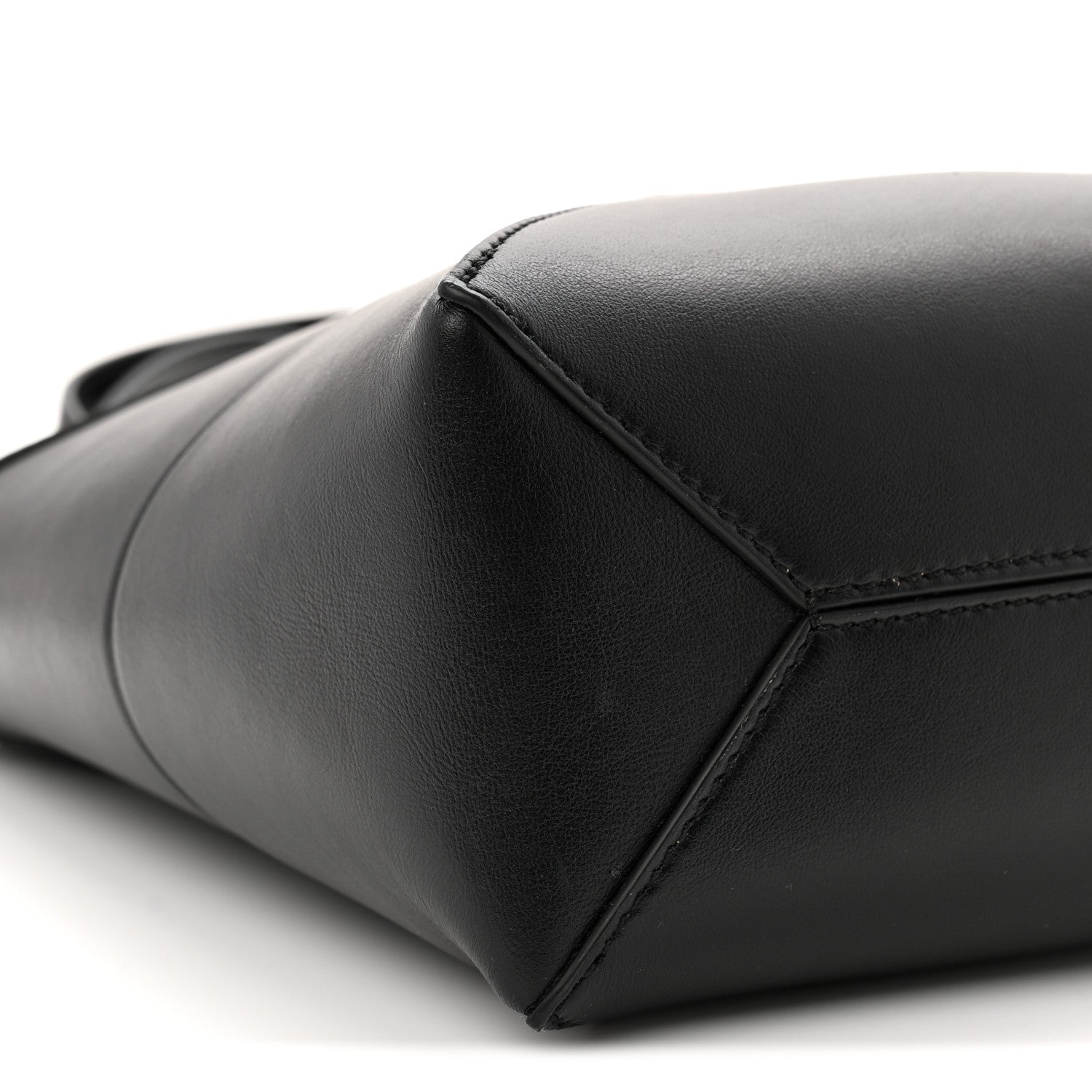 Shiny Calfskin Mini Puzzle Fold Tote Black