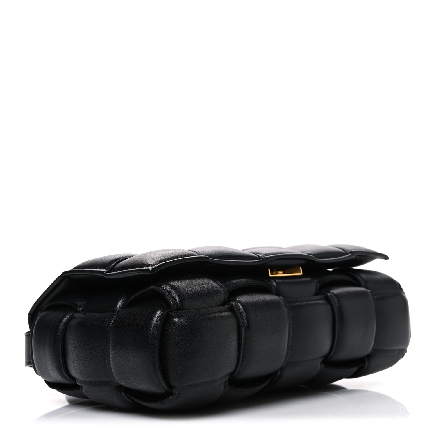 Nappa Maxi Intreccio Padded Cassette Crossbody Bag Black